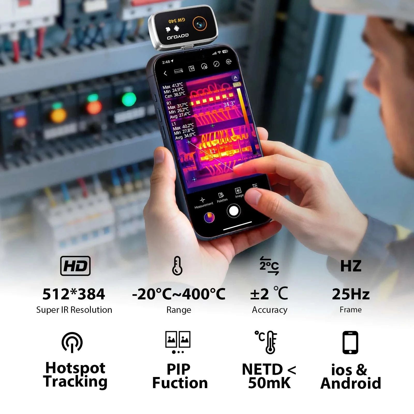 USB-C Thermal Camera 512x384 for iPhone 15+ & Android-GW340 / United States