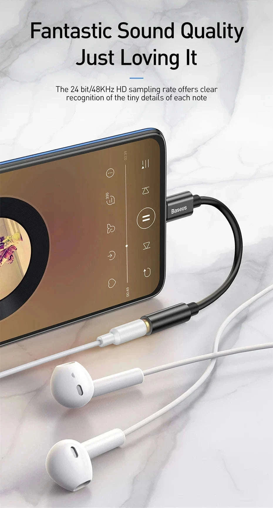 USB-C to 3.5mm Earphone Jack Adapter-Black