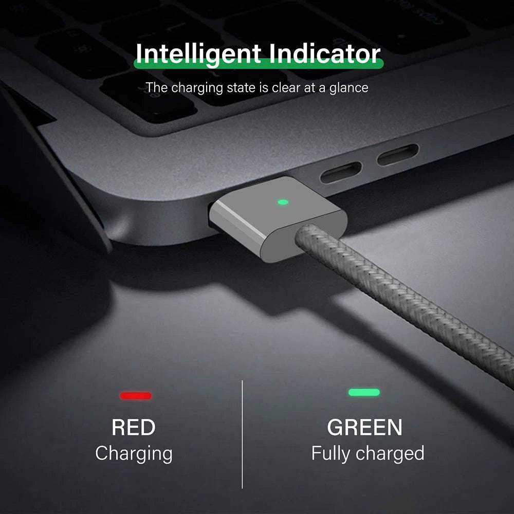USB-C to Magnetic Charger Cable for Compatible Laptops-WHITE / 2m