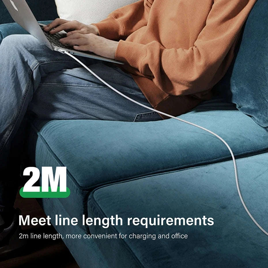 USB-C to Magnetic Charger Cable for Compatible Laptops-WHITE / 2m