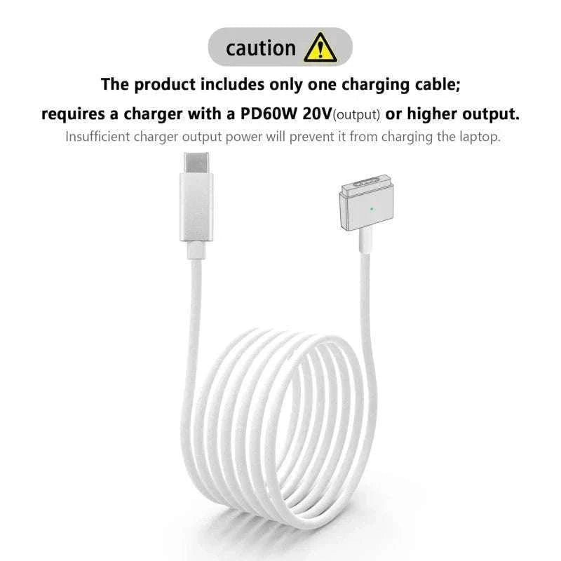 USB-C to MagSafe Cable for MacBook Air/Pro 45W 60W 85W-Mag1 L-Braided Cable / 1.8m