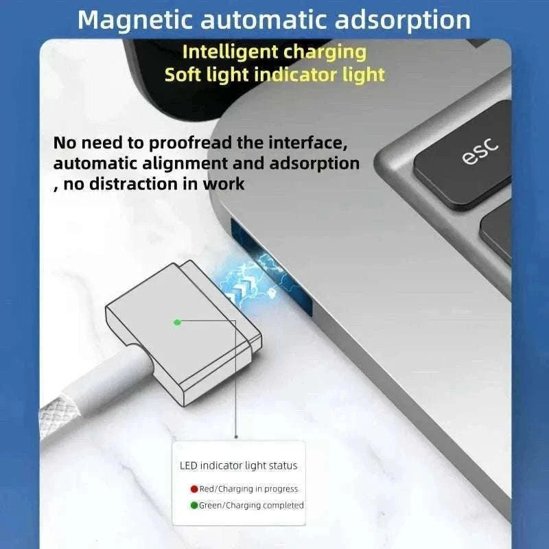 USB-C to MagSafe Cable for MacBook Air/Pro 45W 60W 85W-Mag1 L-Braided Cable / 1.8m