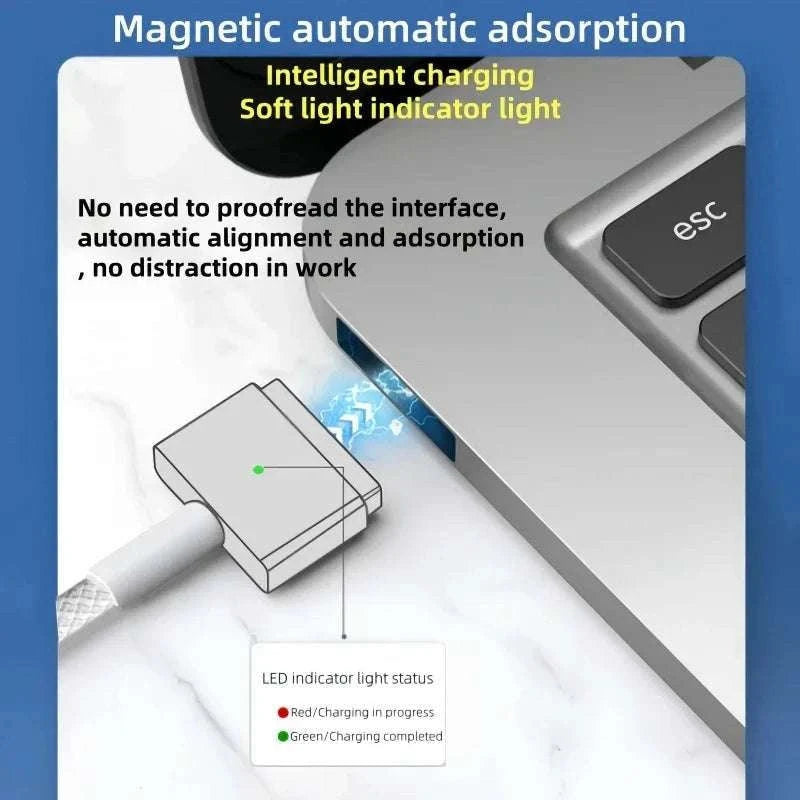 USB-C to MagSafe Cable for MacBook Air/Pro 45W 60W 85W-Mag1 L-Braided Cable / 1.8m