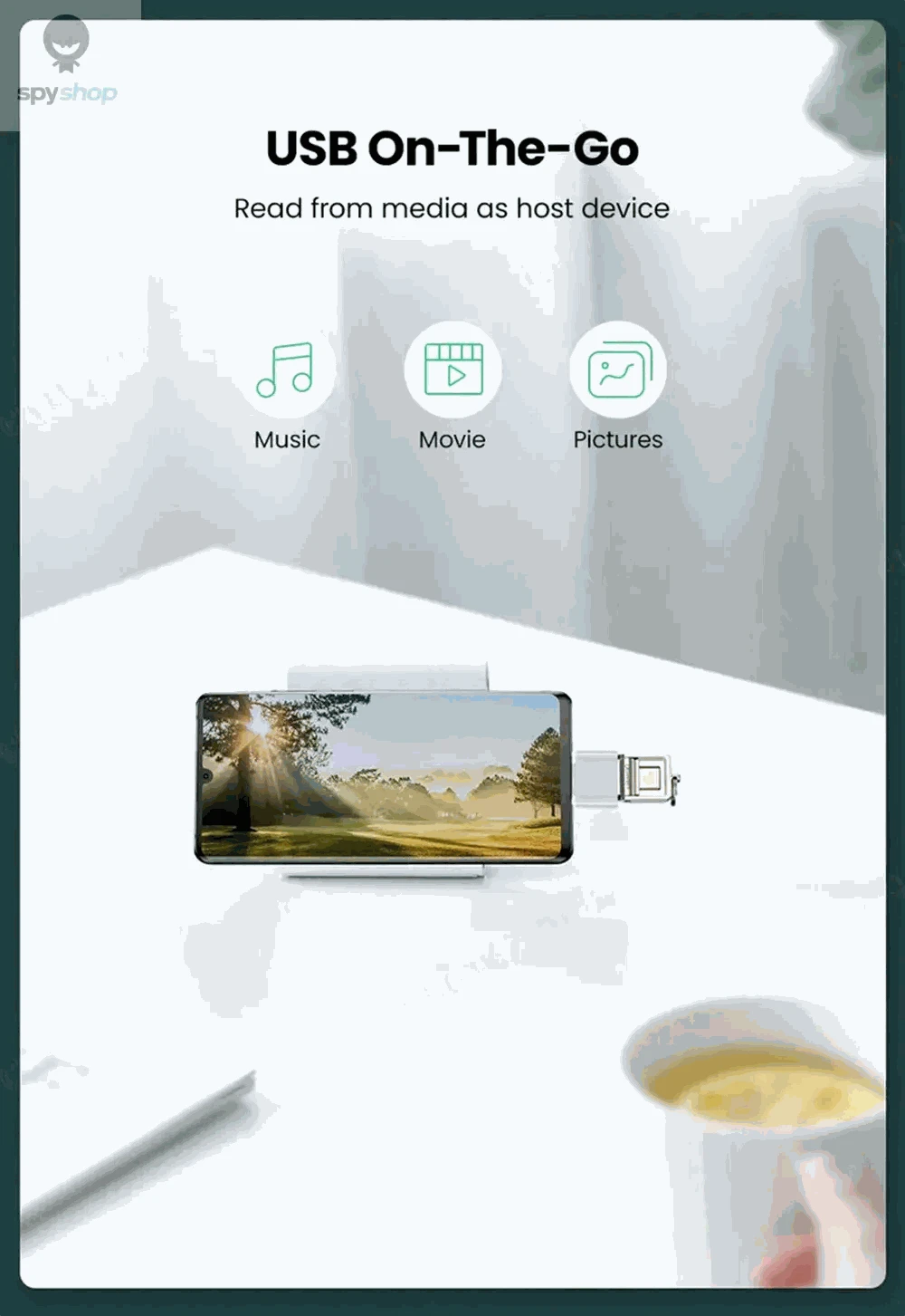 USB-C to USB 3.0 OTG Adapter – High-Speed Transfer and Universal Compatibility-1PCS White