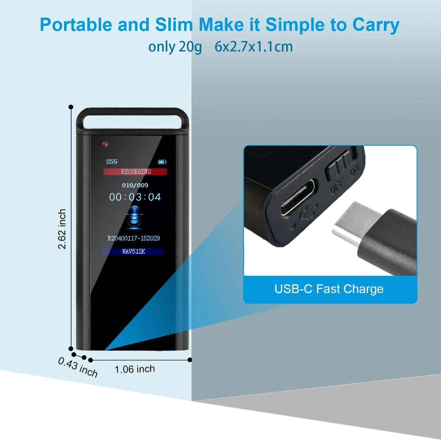 USB C Voice Activated Digital Voice Recorder Pen-China Mainland / 64 GB