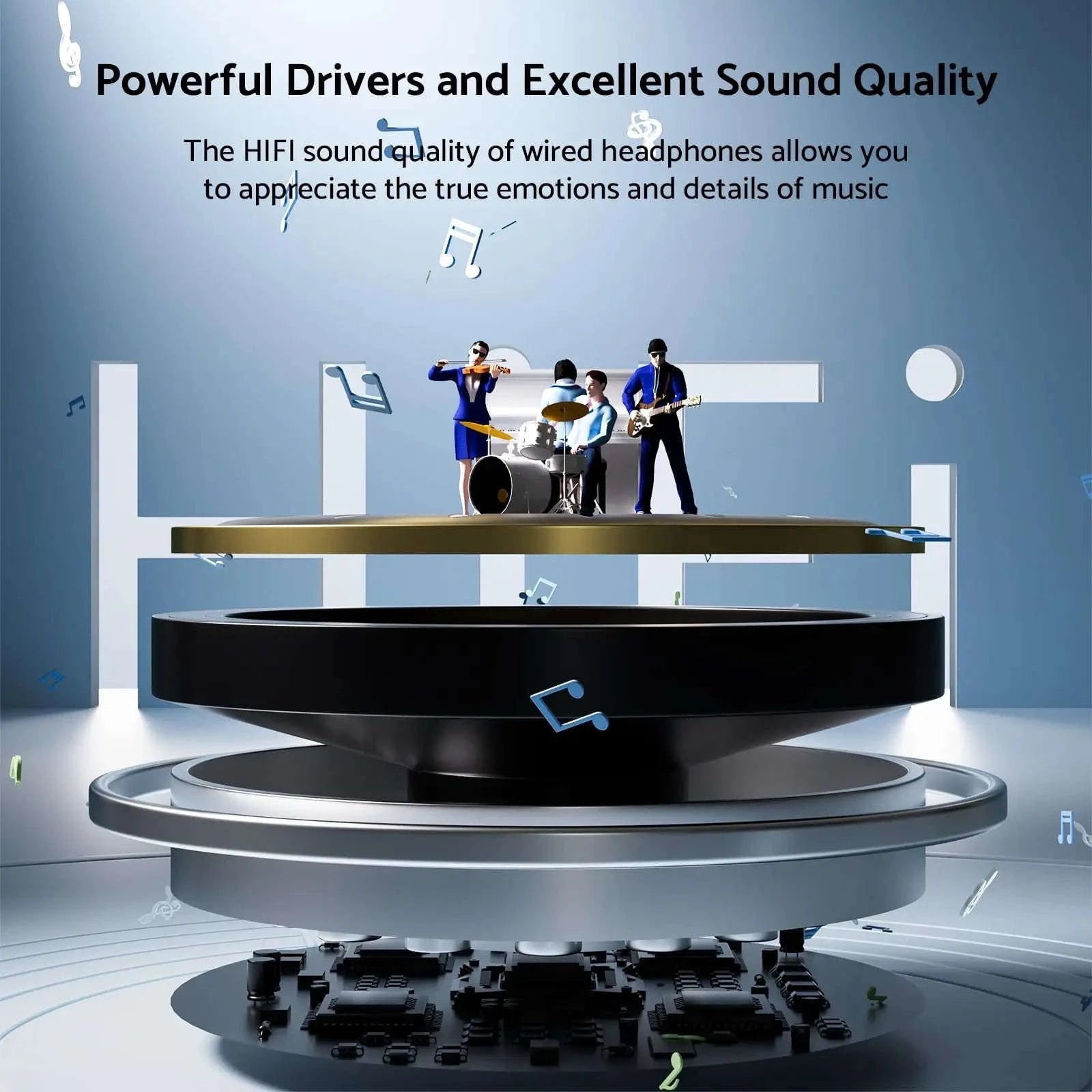 USB-C Wired Earphones for Samsung & Android-Black 3.5mm