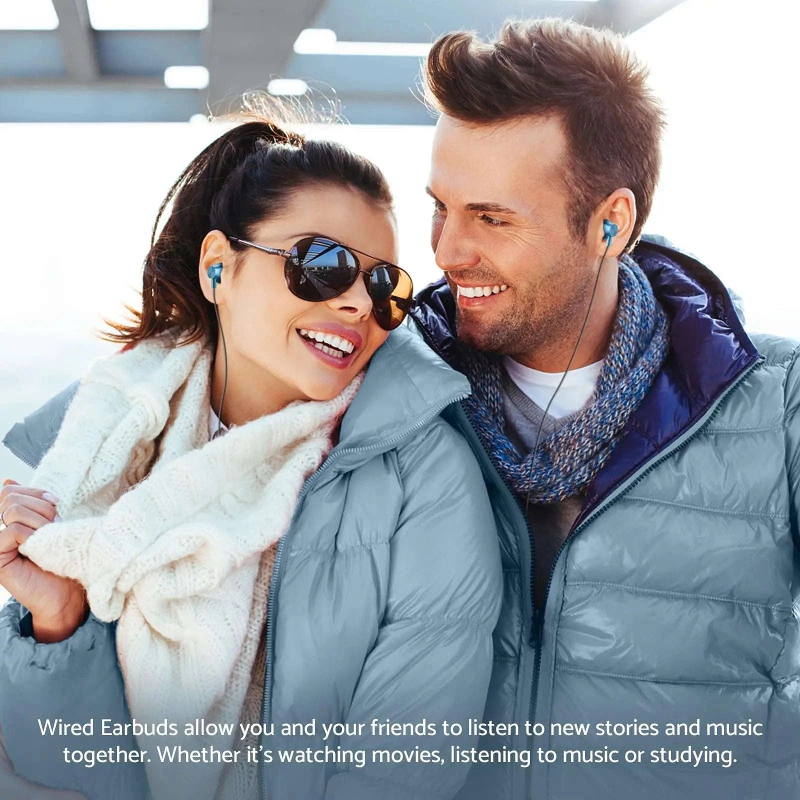 USB-C Wired Earphones for Samsung & Android-Black 3.5mm