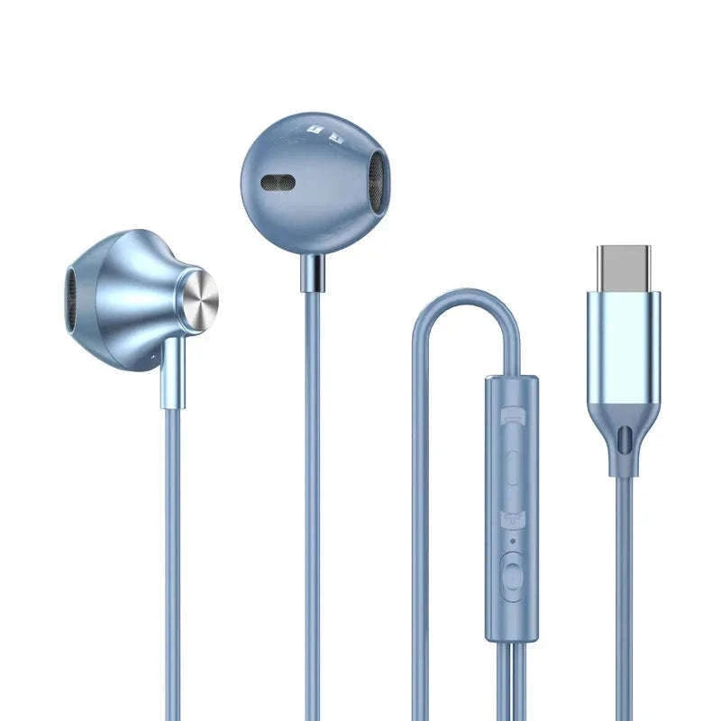 USB-C Wired Earphones for Samsung & Android with Mic-Black 3.5mm