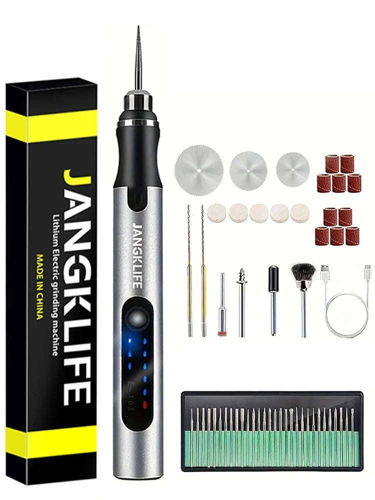 USB Cordless Rotary Tool Kit for Precision DIY and Crafting-30pcs