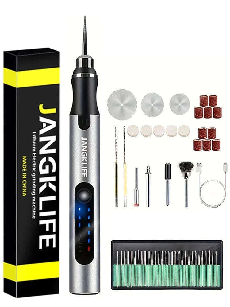 USB Cordless Rotary Tool Kit for Precision DIY and Crafting-30pcs