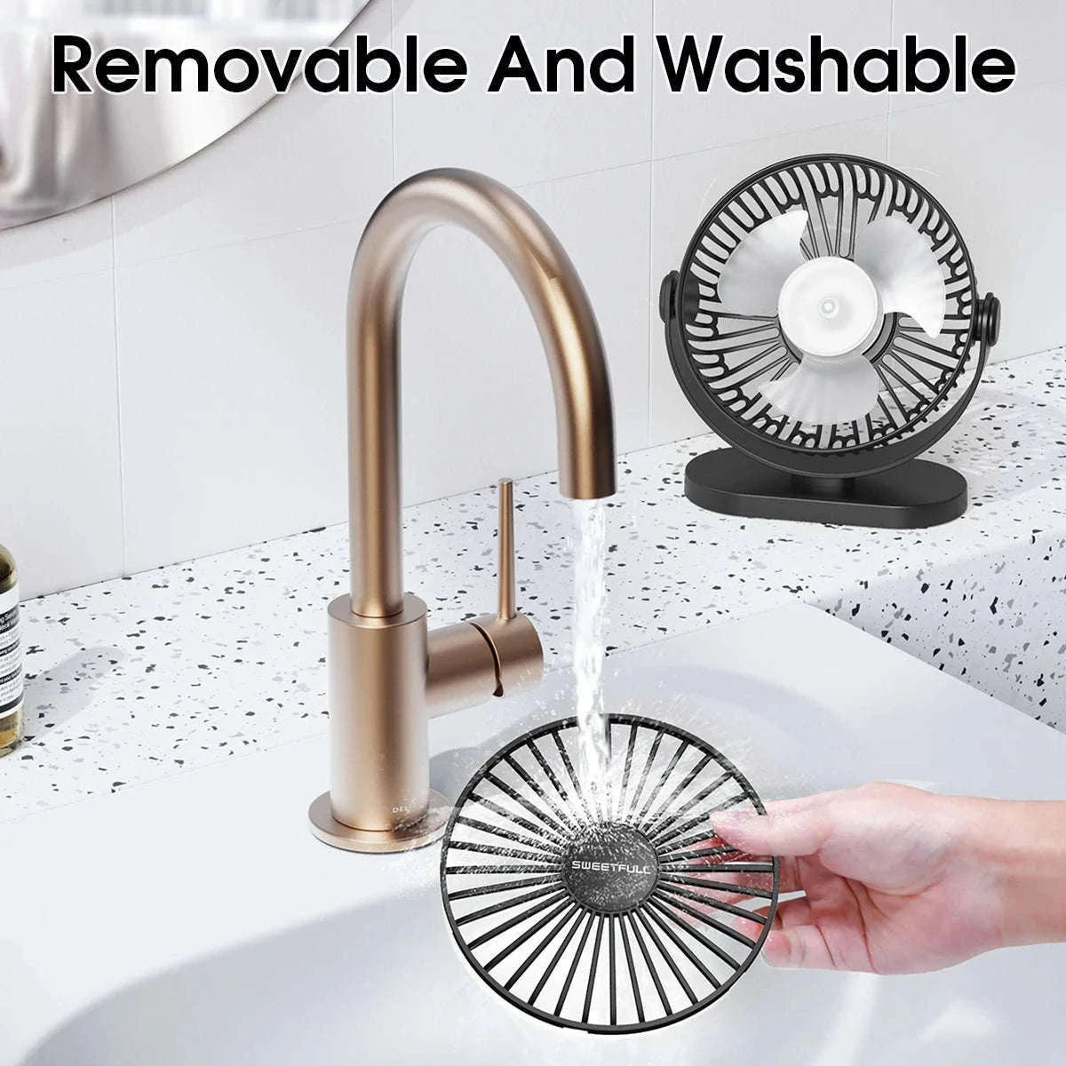 USB Desktop Wall Mounted Mini Fan, 3-Speed Quiet Cooling Fan-Black