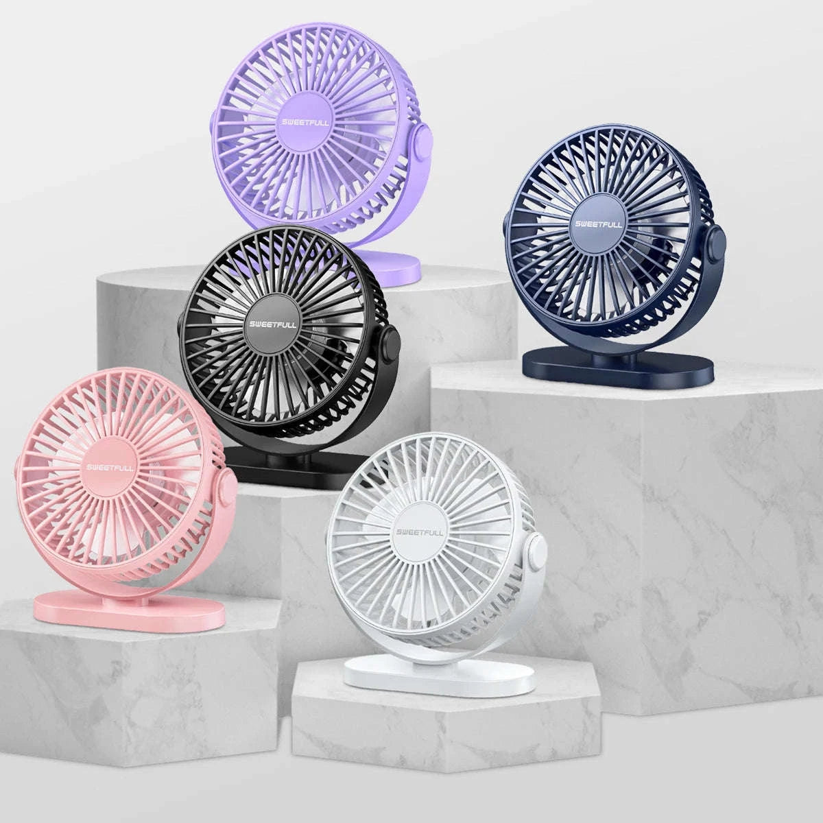 USB Desktop Wall Mounted Mini Fan, 3-Speed Quiet Cooling Fan-Black