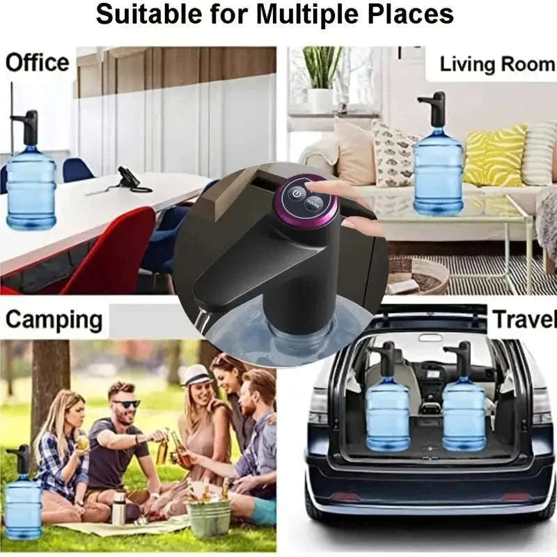 USB Rechargeable 5 Gallon Water Dispenser Pump with One-Touch Operation-United States / WHITE