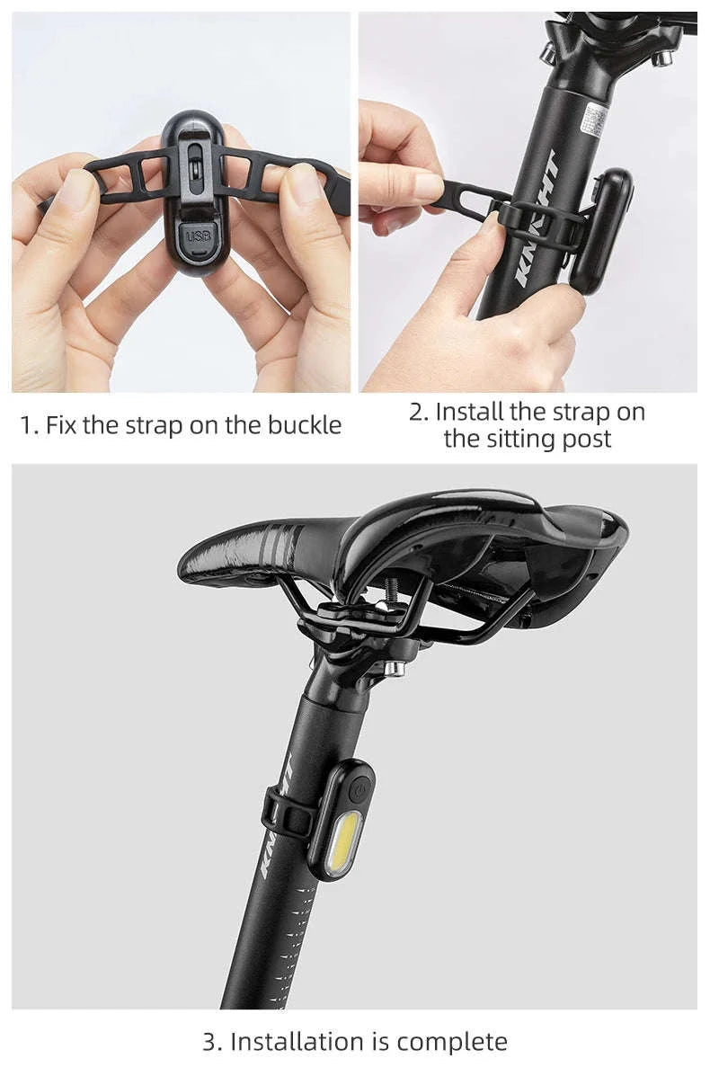 USB Rechargeable Bicycle Rear Light, 5 Modes-PT-6005B