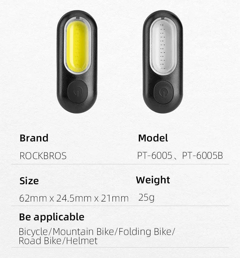 USB Rechargeable Bicycle Rear Light, 5 Modes-PT-6005B