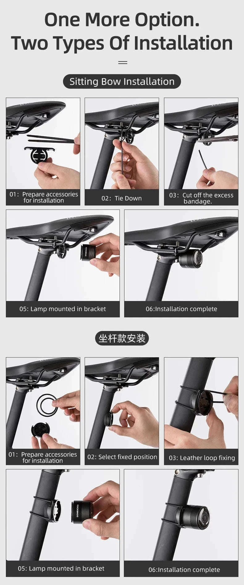 USB Rechargeable Bicycle Rear Light with Smart Sensing & IPX6 Waterproof-Q1