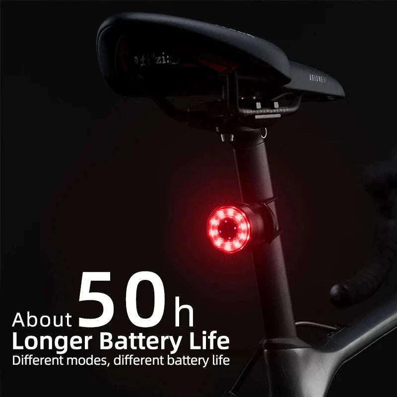 USB Rechargeable Bicycle Rear Light with Smart Sensing & IPX6 Waterproof-Q1