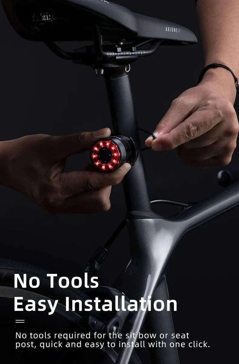 USB Rechargeable Bicycle Rear Light with Smart Sensing & IPX6 Waterproof-Q1