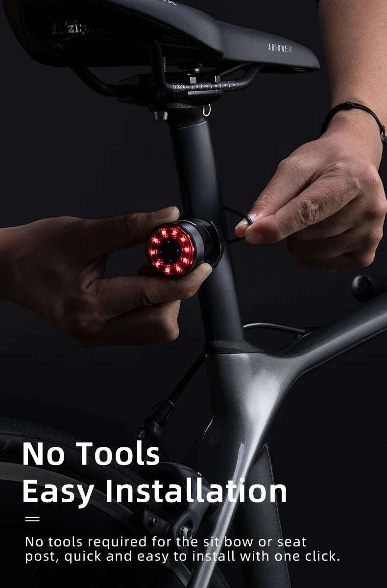 USB Rechargeable Bicycle Rear Light with Smart Sensing & IPX6 Waterproof-Q1