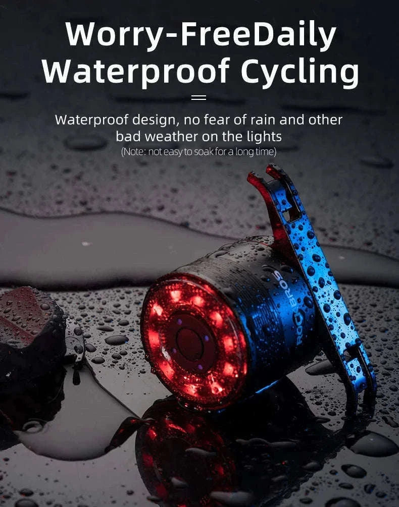 USB Rechargeable Bicycle Rear Light with Smart Sensing & IPX6 Waterproof-Q1