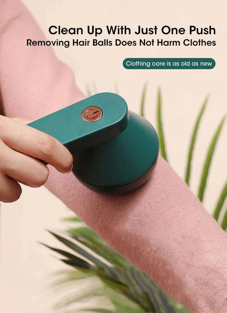 USB Rechargeable Electric Lint Remover for Smooth Fabrics-Green