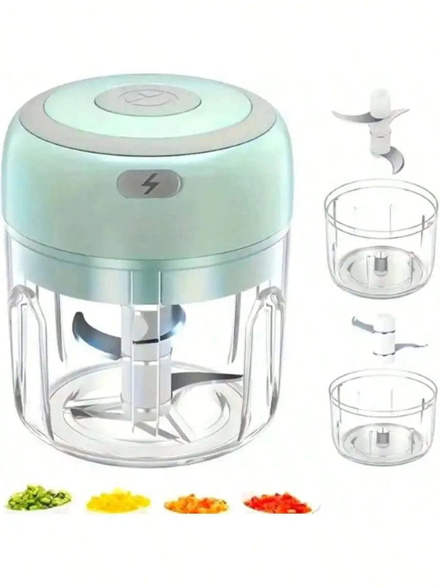 USB Rechargeable Mini Electric Food Chopper 100ml & 250ml-United States / 250ml Green