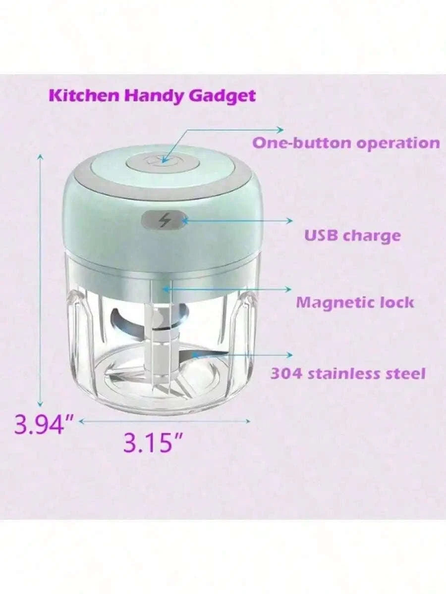 USB Rechargeable Mini Electric Food Chopper 100ml & 250ml-United States / 250ml Green