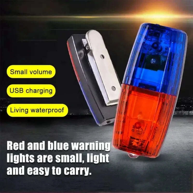 USB Rechargeable Warning Safety Light-Red Blue