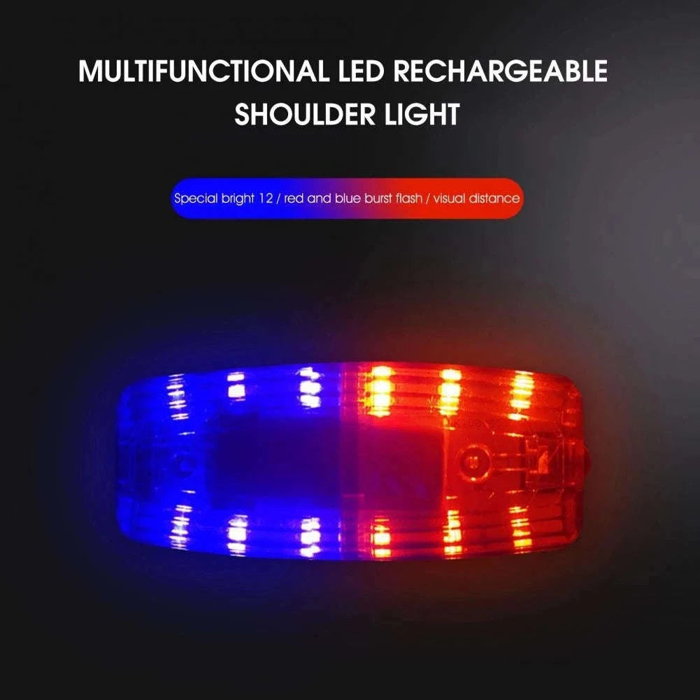 USB Rechargeable Warning Safety Light-Red Blue