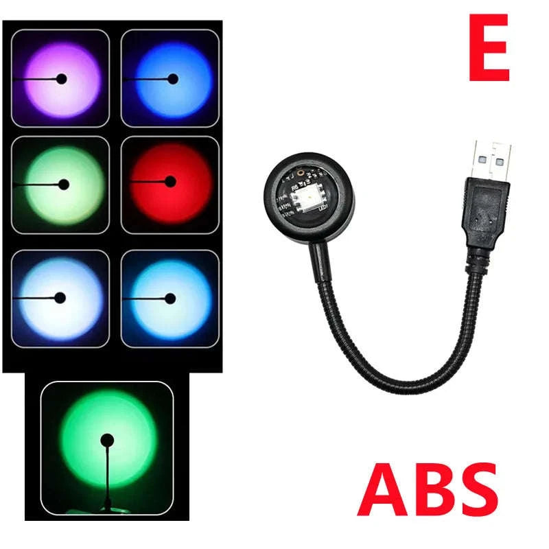 USB Sunset Lamp Projector – Portable Mood Light-type A