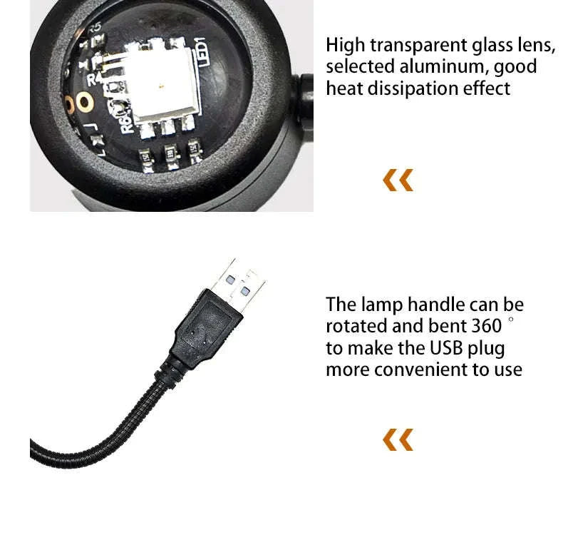 USB Sunset Lamp Projector – Portable Mood Light-type A