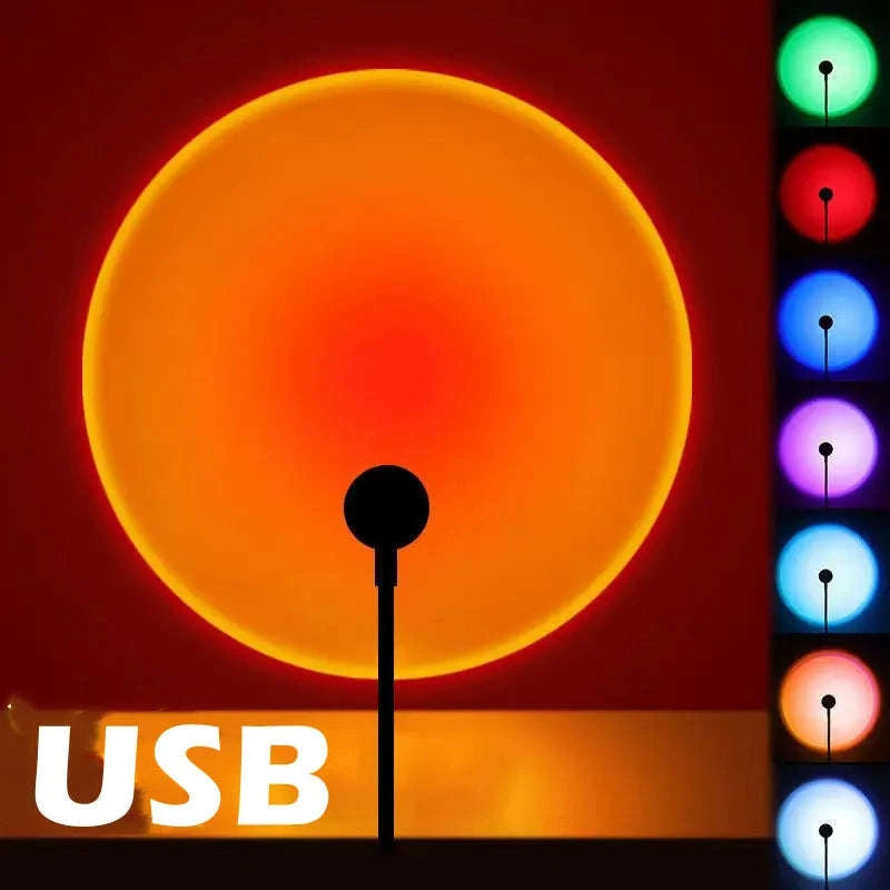 USB Sunset Lamp Projector – Portable Mood Light-type A