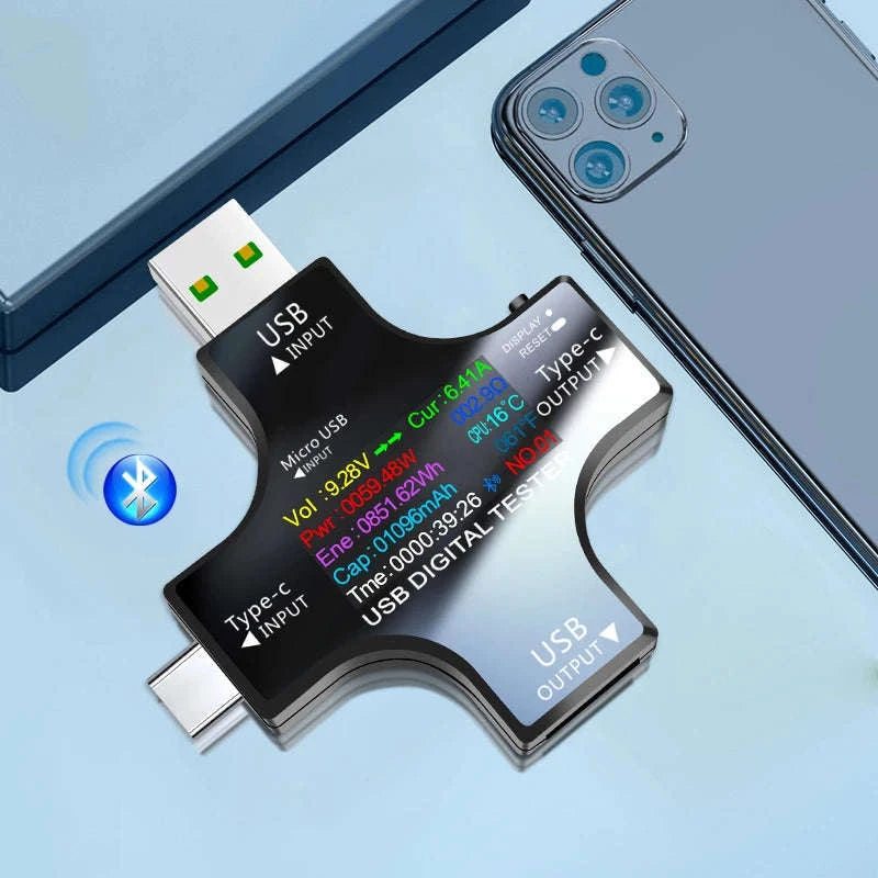 USB Type‑C PD Digital Tester 8A Voltage & Current Monitor-With Bluetooth