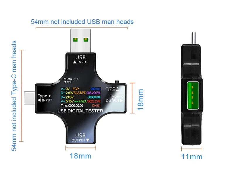 USB Type‑C PD Digital Tester 8A Voltage & Current Monitor-With Bluetooth