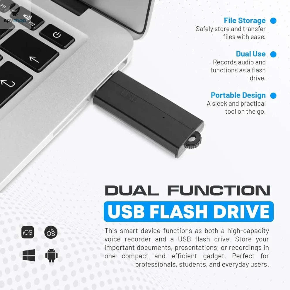 USB Voice Recorder Flash Drive with Discreet Design and Sound Activation-Default Title