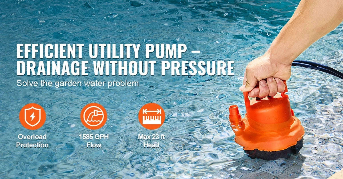 Utility Pump 1585/2510/4000 GPH Submersible Water Pump with 10 ft Power Cord-320W 1585 GPH / EU / CZECH REPUBLIC