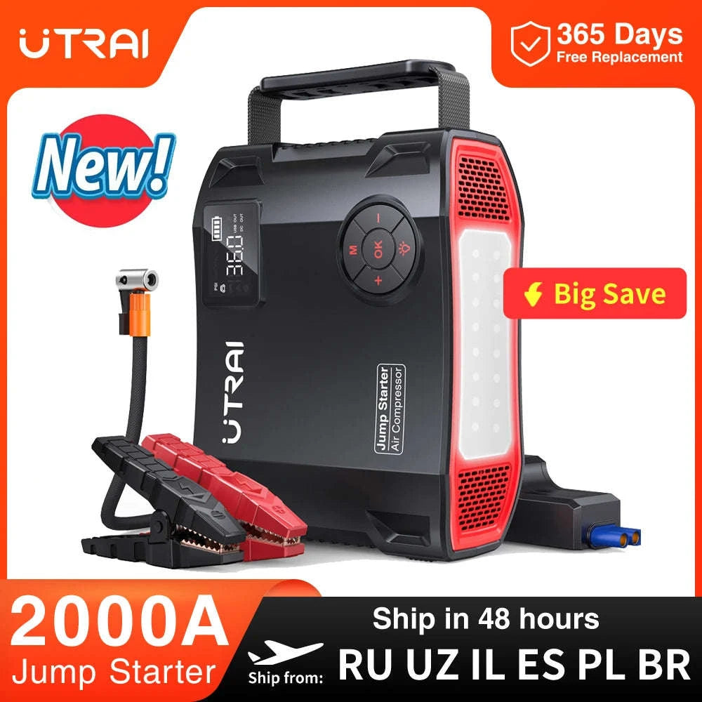 UTRAI 4‑in‑1 Jump Starter Power Bank with Air Compressor-2000A JS-5 / Poland