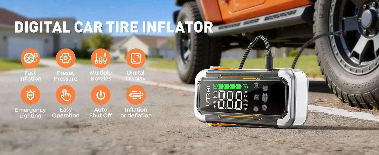 UTRAI 5-in-1 Car Jump Starter Air Pump Power Bank with 6 Modes-JS-40 6000A / China Mainland