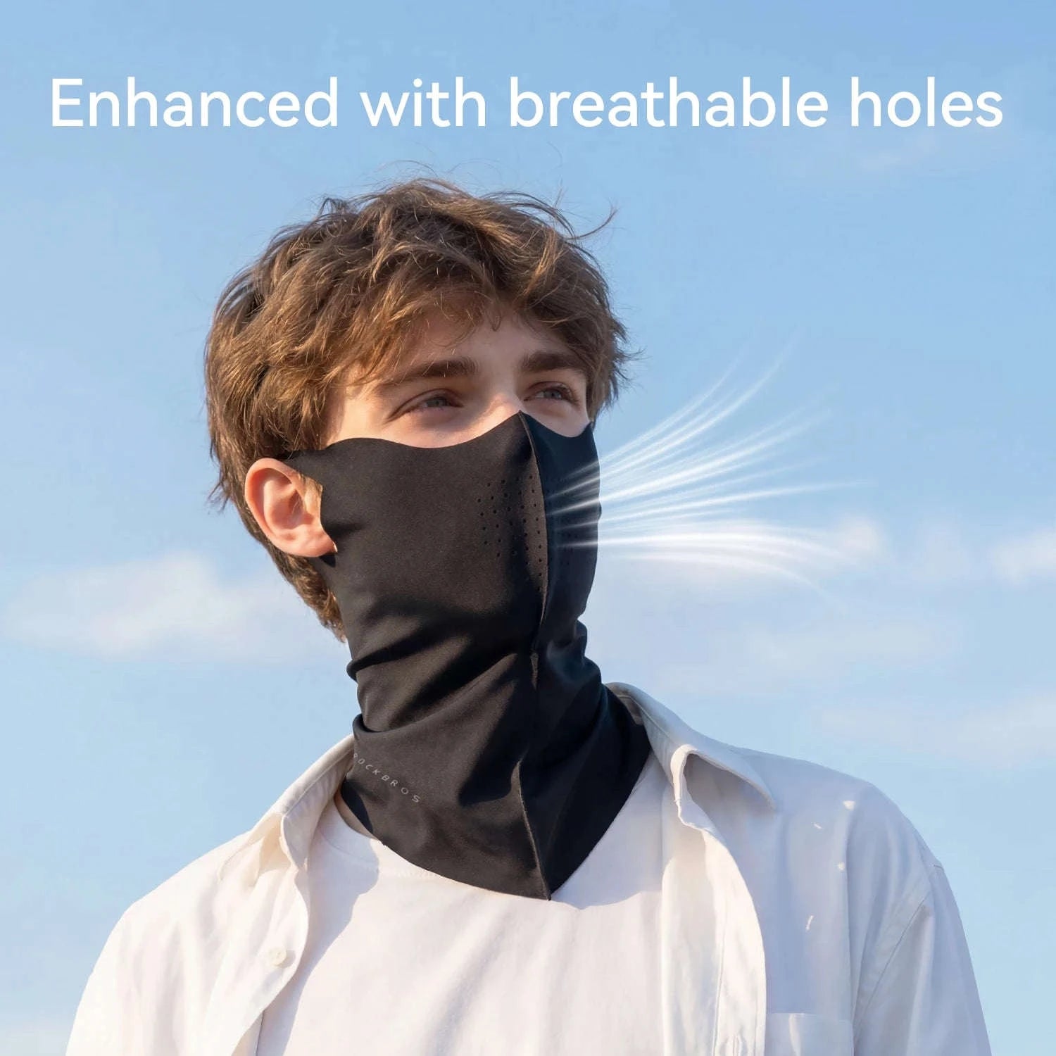 UV Protection Ice Silk Face Scarf Cycling Mask Neck Cover-MZ025-WT / One Size