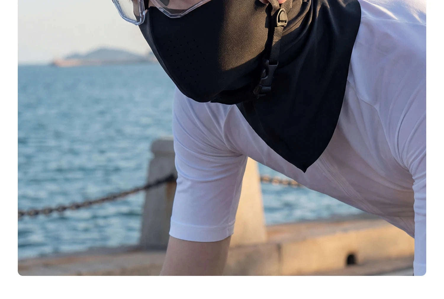 UV Protection Ice Silk Face Scarf Cycling Mask Neck Cover-MZ025-WT / One Size