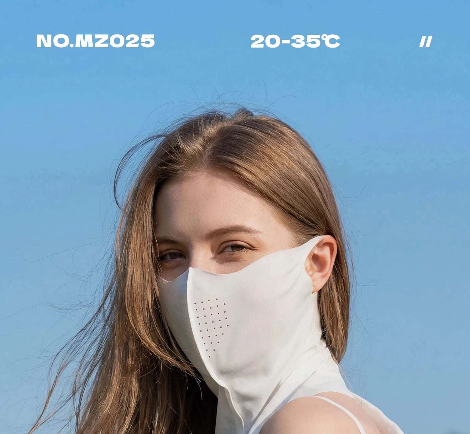UV Protection Ice Silk Face Scarf Cycling Mask Neck Cover-MZ025-WT / One Size