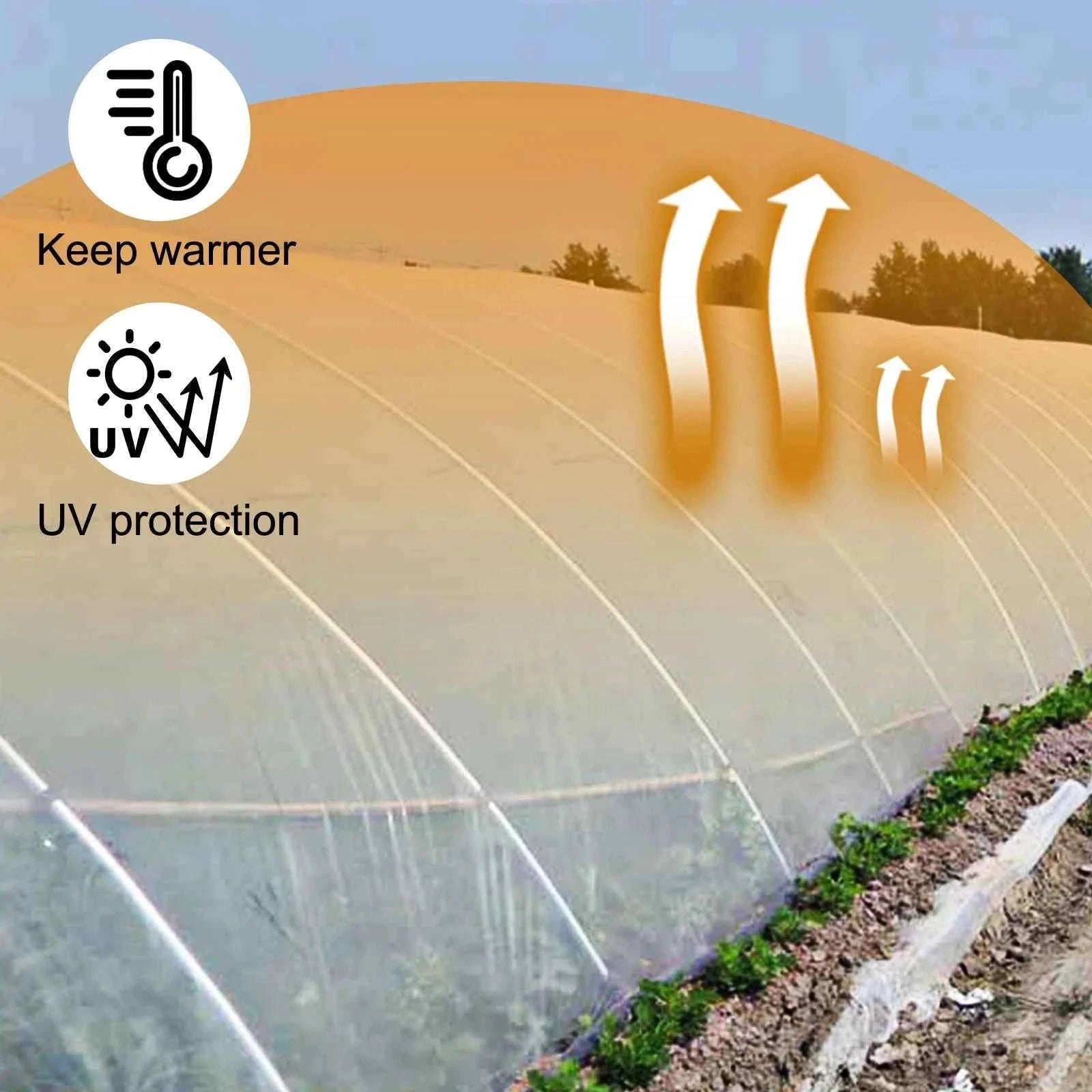 UV Resistant Polyethylene Greenhouse Film Cover 16 x 28 ft-12x25FT / Germany