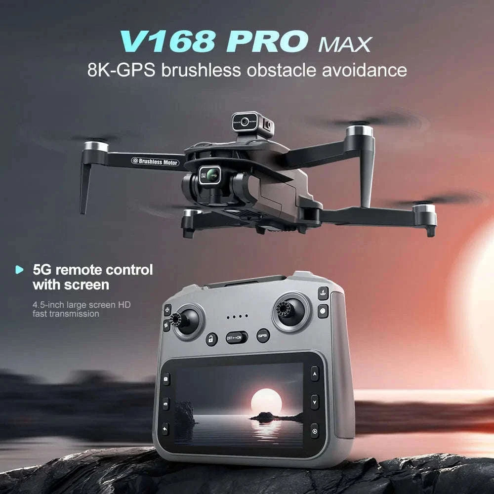 V168 Pro Max GPS Drone with 8K Camera and Built-In Screen-V168 Max-Screen