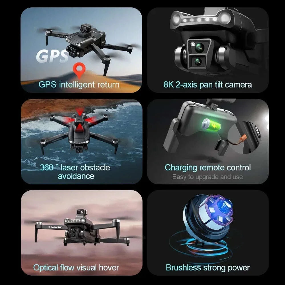 V198 GPS Drone with 8K Camera, Obstacle Avoidance & 3KM Range-Screen-8K-3B