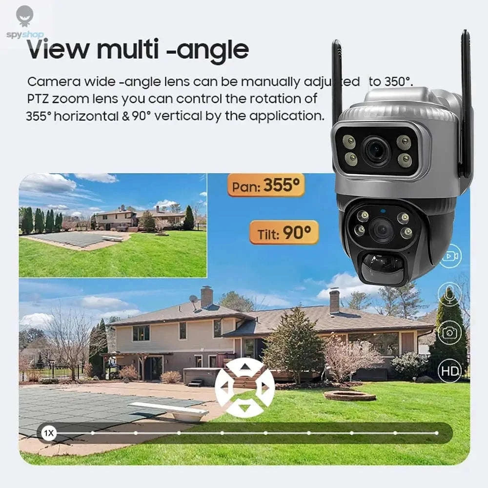 V380 Dual Lens 4G Solar Security Camera – Dual 4K Views, Solar Power, 4G Connectivity-4G Cam 128GB Card