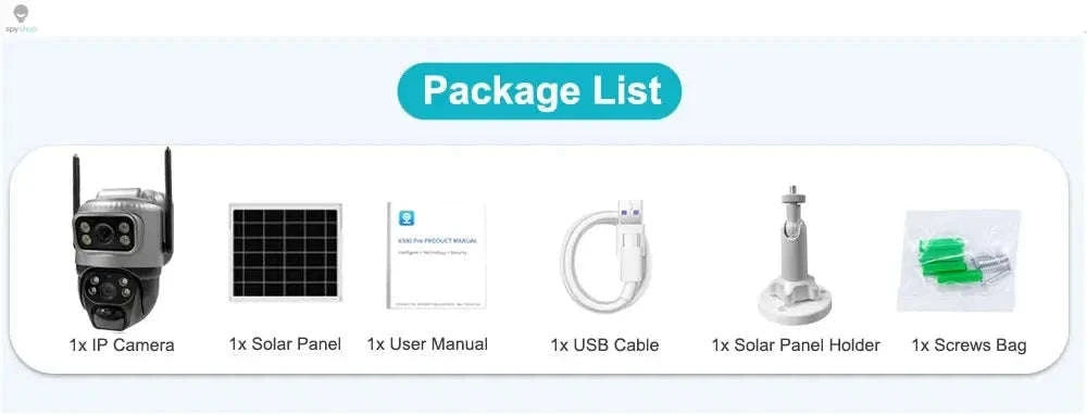V380 Dual Lens 4G Solar Security Camera – Dual 4K Views, Solar Power, 4G Connectivity-4G Cam 128GB Card