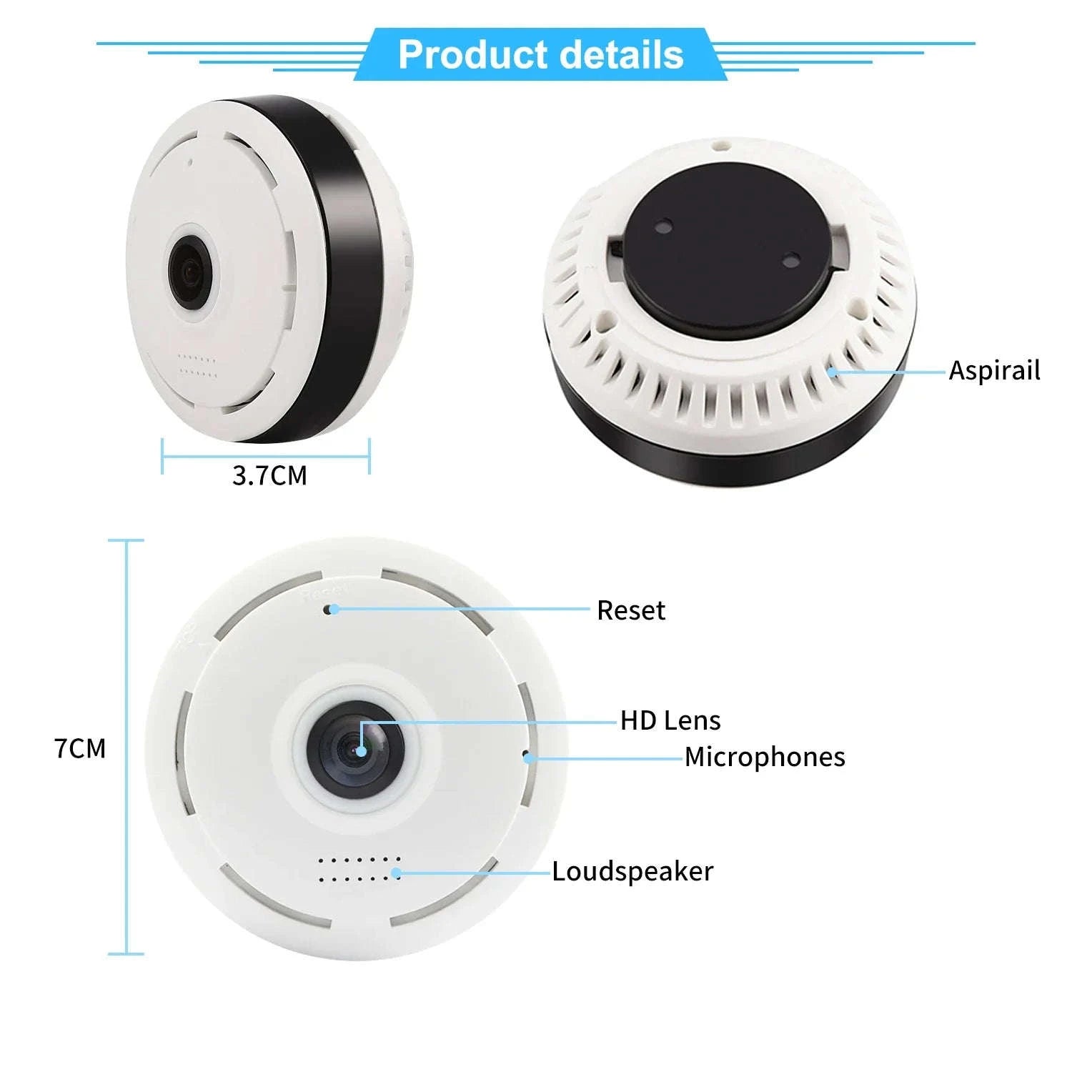 V380 Pro WiFi Panorama Camera 1080P Security Camera-camera with 64G card