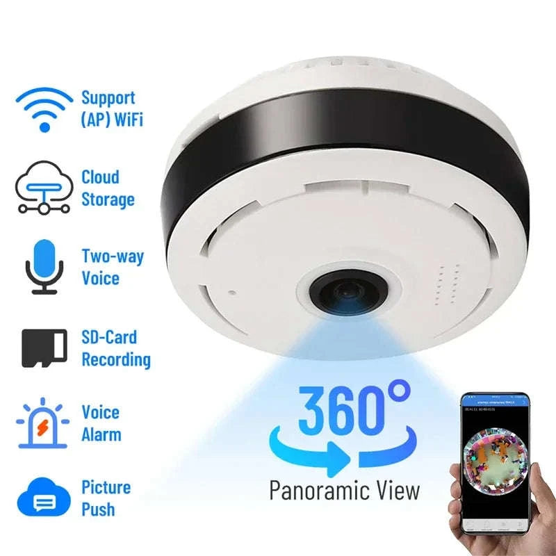V380 Pro WiFi Panorama Camera 1080P Security Camera-camera with 64G card