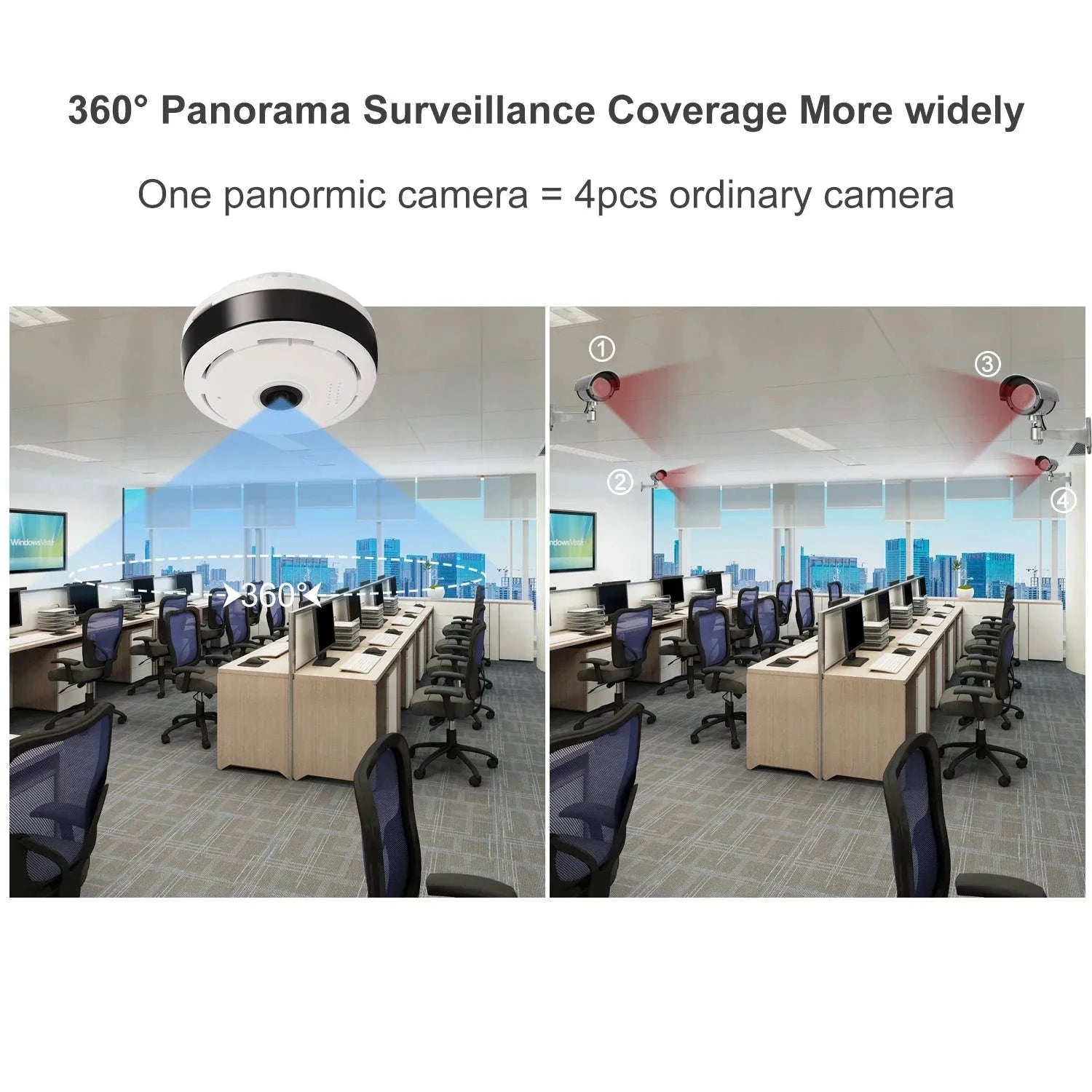 V380 Pro WiFi Panorama Camera 1080P Security Camera-camera with 64G card