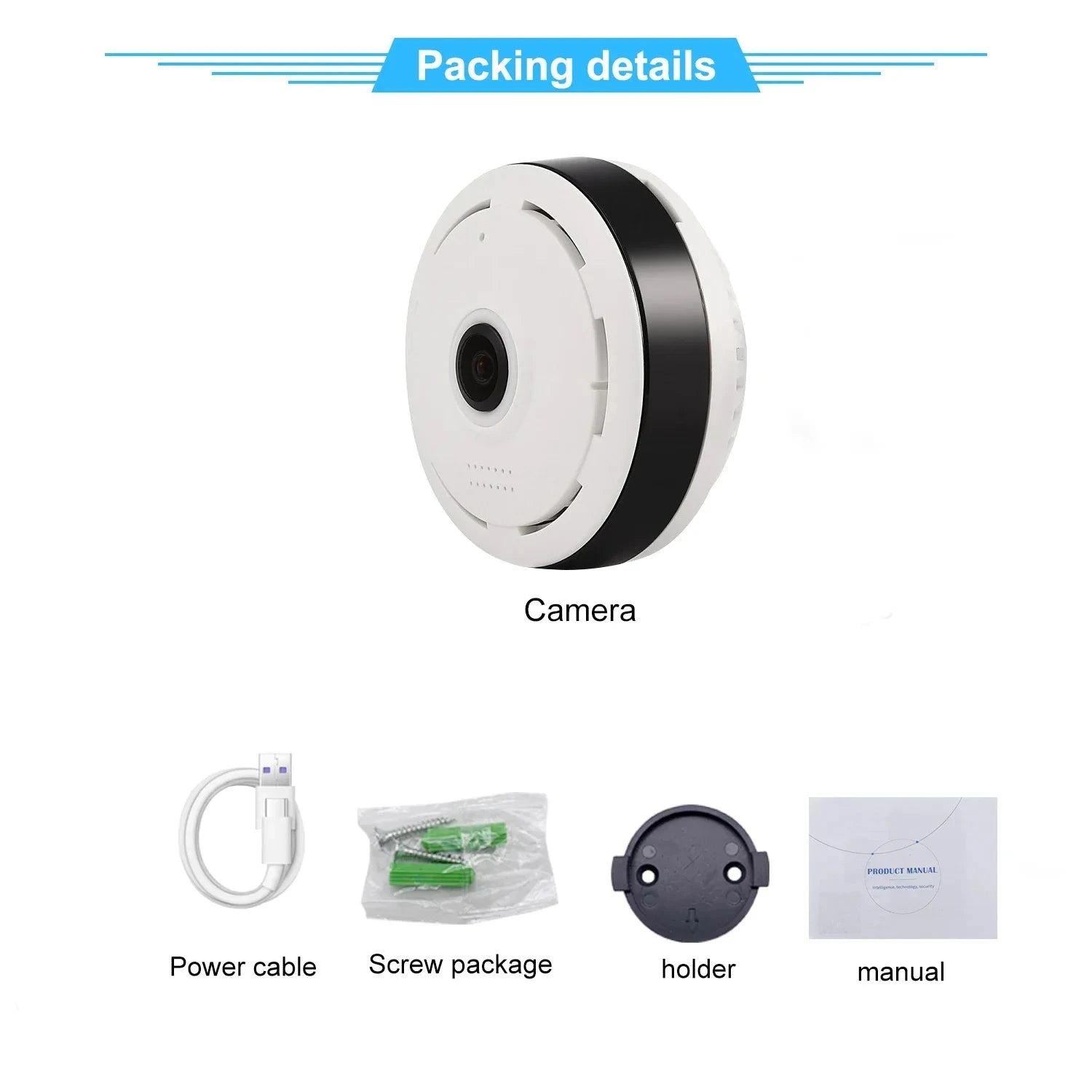 V380 Pro WiFi Panorama Camera 1080P Security Camera-camera with 64G card